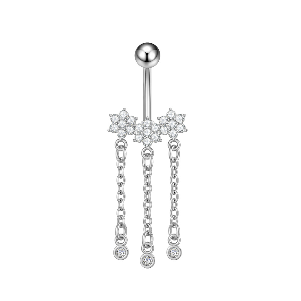5g Weight Zircon Inlay Material Belly Ring Classification 1 Piece Quantity Casual, Bar Occasion 316 Stainless Steel Material Star, Flower, Butterfly Pattern All Seasons Season Unisex Gender Plating Design Hip-Hop, Simple Style, Cool Style Style 1 Piece 316 Stainless Steel Zircon Belly Rings Star Flower Butterfly Unisex 34