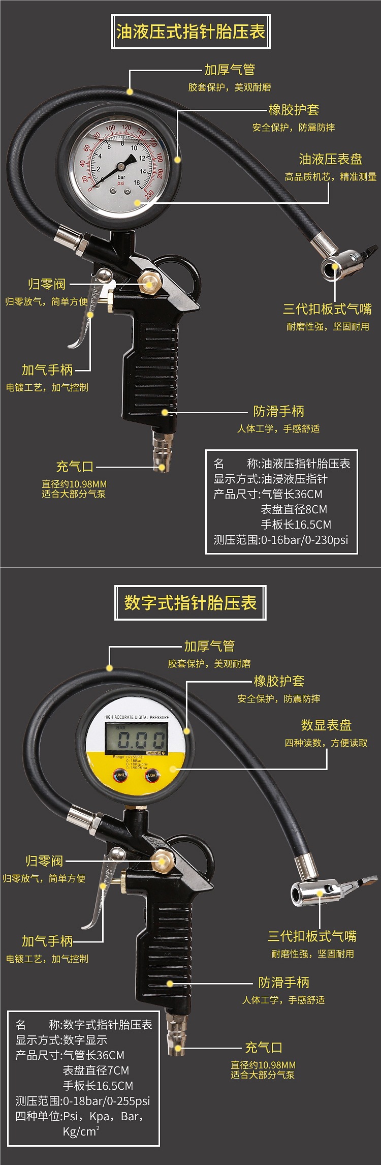 Air Pressure Gauge Tire Pressure Gauge with Inflatable Car Tire Pressure Gauge Inflatable Gauge Tire Pressure Monitor Tire Pressure Gun Inflator Gauge
