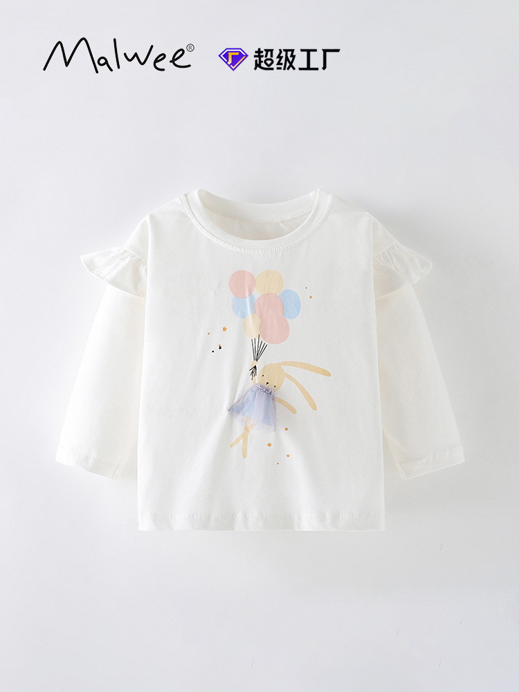 Camisas personalizadas de niñas otoño y invierno nuevo OEM ODM etiquetado orden de fabricación de mano de obra superior de cuello redondo