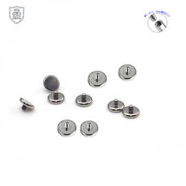 F136钛合金平面圆饼耳钉配件外牙螺纹圆形头唇钉舌钉穿刺配件批发