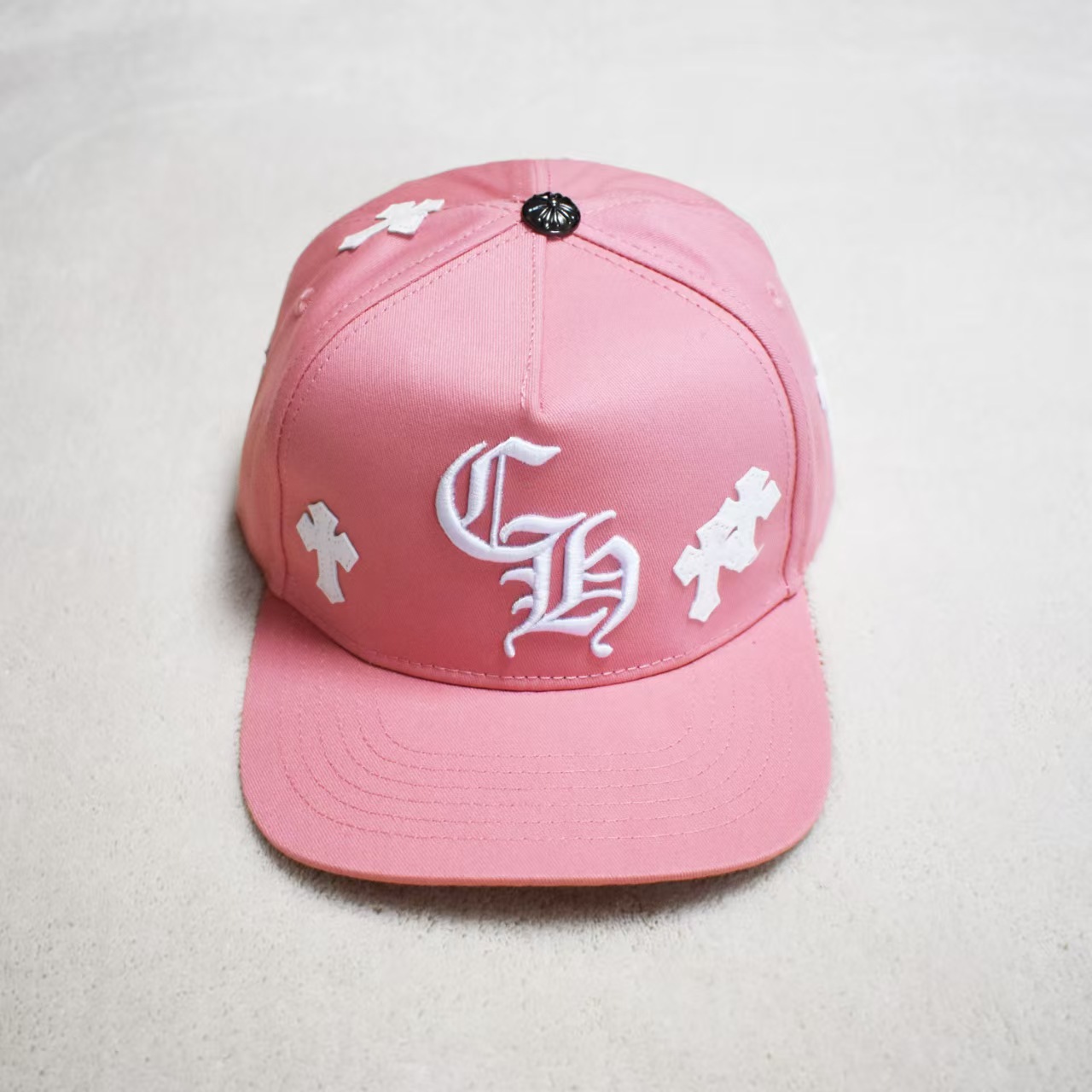 Sombrero para el sol CH Cro de verano para parejas nuevas de moda americana, sombrero de hip-hop de ala plana bordado a la moda ~ sombrero de malla de béisbol