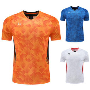 New Badminton Clothing Men's and Women's Short-sleeved Day Competition Clothing Quick-drying Breathable Children's Student Competition Training Clothes 3308