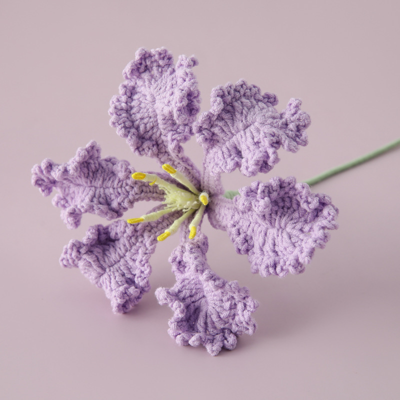 フラワーショップの新しい完成品開花手作りウールニチニチソウの花の枝花束装飾アクセサリー卸売|undefined