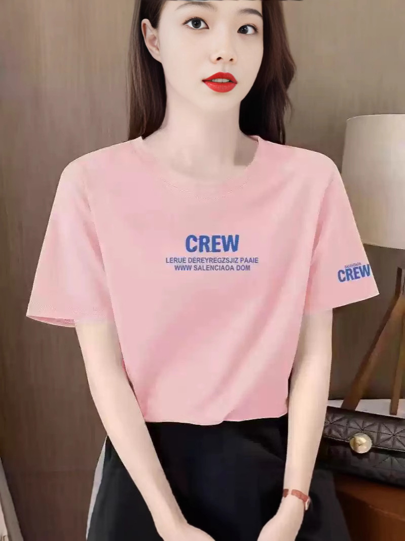 夏の新型半袖tシャツ女性純綿ゆるい韓国版ins女装百合アニメプリントの中に半袖上着がついている