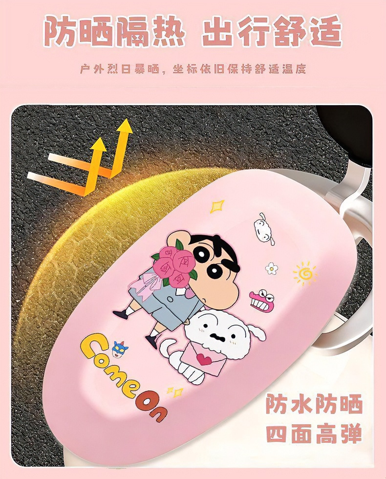 Cartoon-style high-appearance waterproof and sun-proof leather seat cover for electric vehicles, all-inclusive, suitable for all seasons