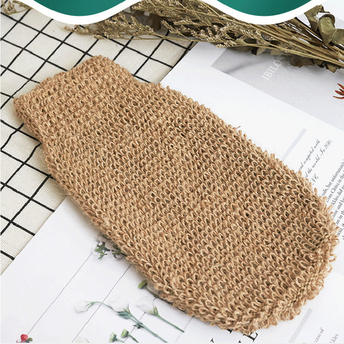 Cross-border natural Meng Mahuang Ma bath gloves scrubbing set, powerful scrub bath wash scrub mud bathroom gloves