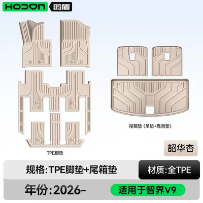 Modelə uyğun ayaqaltı Collection - 212t01-zhijie-v9-26-models-seven-seats-package-model-shaohua-apricot-tpe-single-layer-trunk-single-pad-backrest-pad