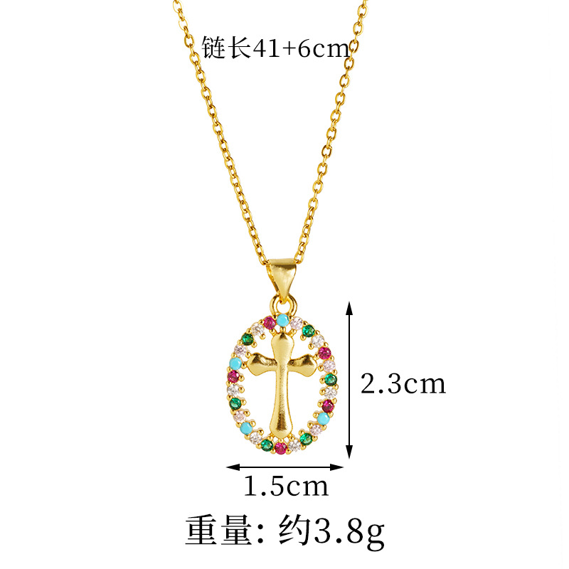 Collar de oro de arena antigua, personalidad, color de lujo ligero, anillo de diamantes, pendientes de cruz, estilo europeo y americano, joyería que no se desvanece durante mucho tiempo