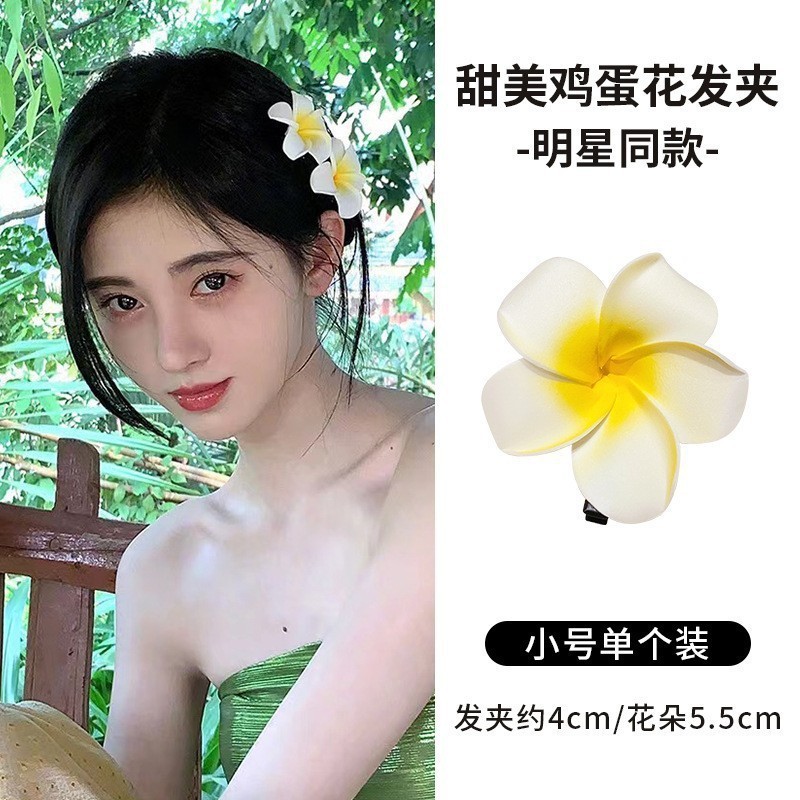 夏の花のヘアピン、サイドクリップ、耳後ろのヘアピン、女性用新作ヘアアクセサリー、造花ヘアアクセサリー、海辺のヘアアクセサリー|undefined
