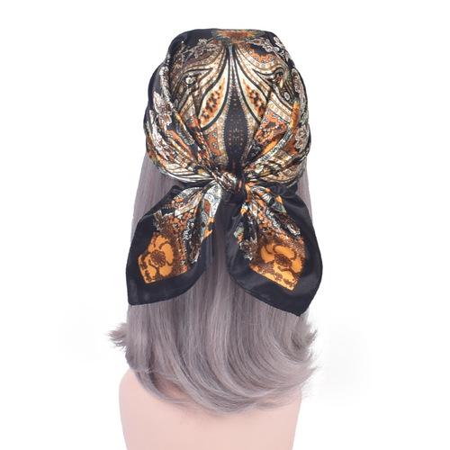 Cross-border new women's silk scarf printed satin 60 large cashew nut square scarf wholesale professional small square scarf