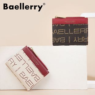 BAELLERRY New Women's Wallet European and American Multi-Card Zipper Coin Purse High-Level Vertical Small Wallet