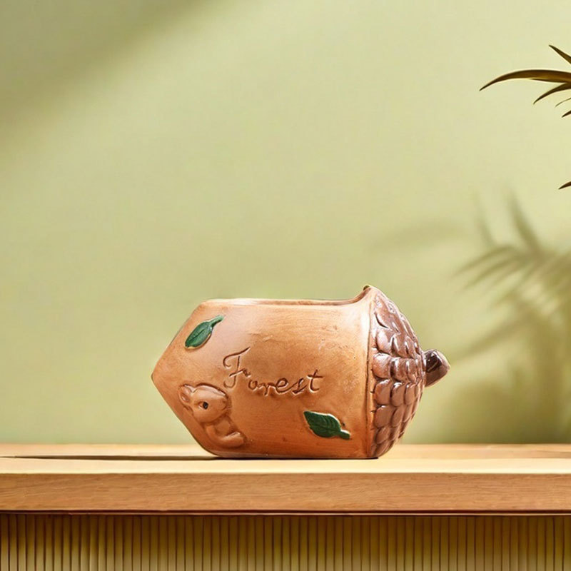 Pine cones fleshy flowerpot ceramic home green breathable stoneware pottery pot small pottery pot flower plate special clearance wholesale Pine cones fleshy flowerpot ceramic home green breathable stoneware pottery pot small pottery pot flower plate special clearance wholesale