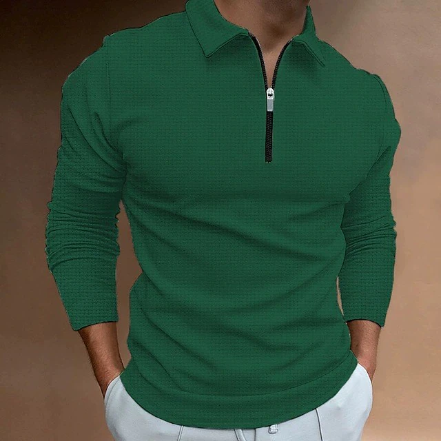 Long-sleeve with zipper, polo, T-shirt, wish, European style, autumn, Amazon