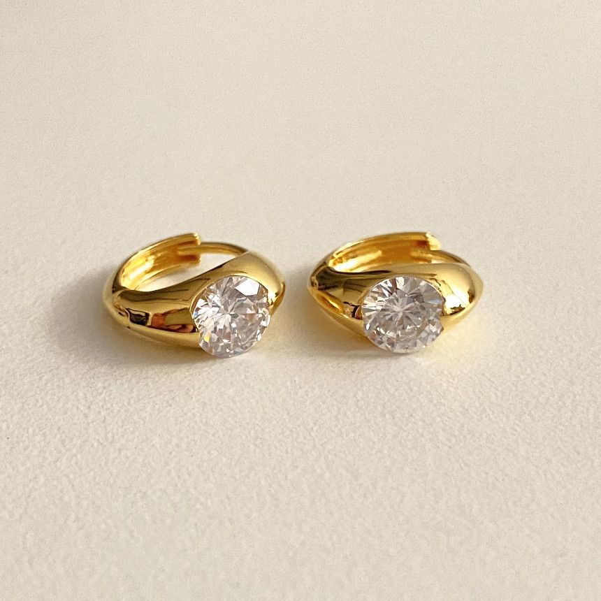 2g Weight 925 Sterling Silver Ear Needle Material 18K Gold Plated Plating Material Zircon Inlay Material Earrings Classification 1 Pair Quantity Daily Occasion 925 Sterling Silver Material Oval Pattern All Seasons Season Women's Gender Inlay Design Simple Style Style 1 Pair 18K Gold Plated 925 Sterling Silver Zircon 925 Sterling Silver Earrings Oval Earrings 13