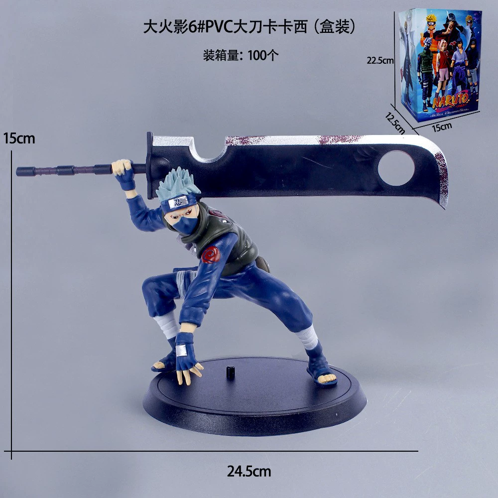 PVC Figure Set (Naruto) — Kakashi, Naruto, Sakura Desktop Ornaments, Multi‑pose Kit