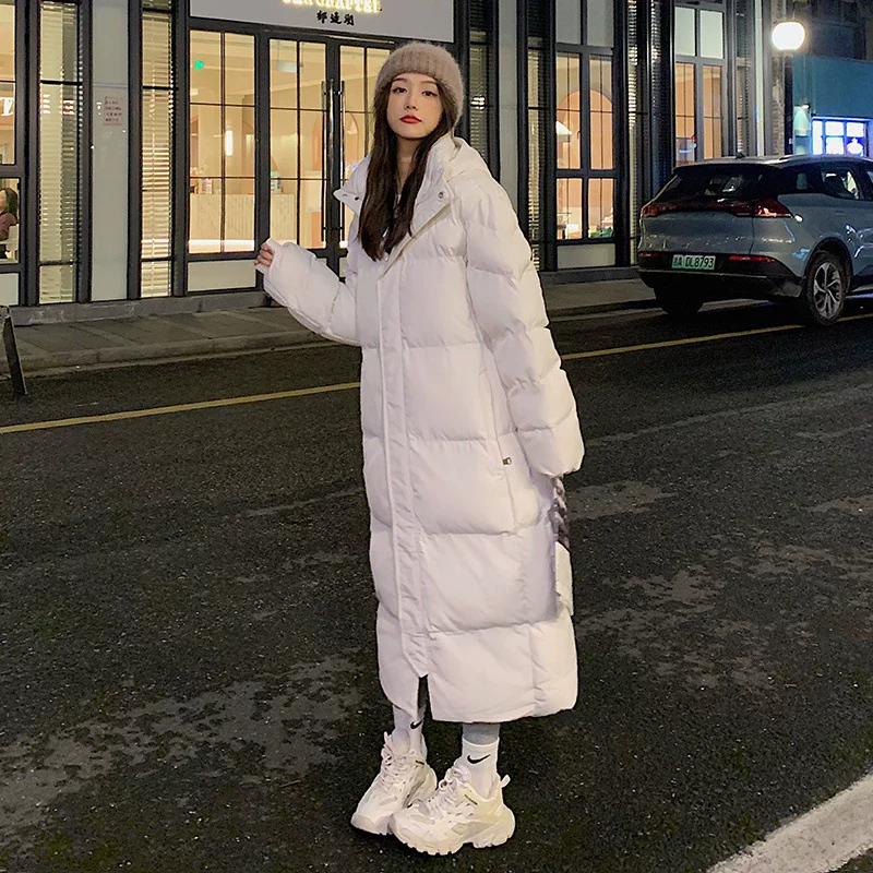 Long Down Jacket, Korean Style Oversized Maxi, Thickened Winter Coat, Down Filled