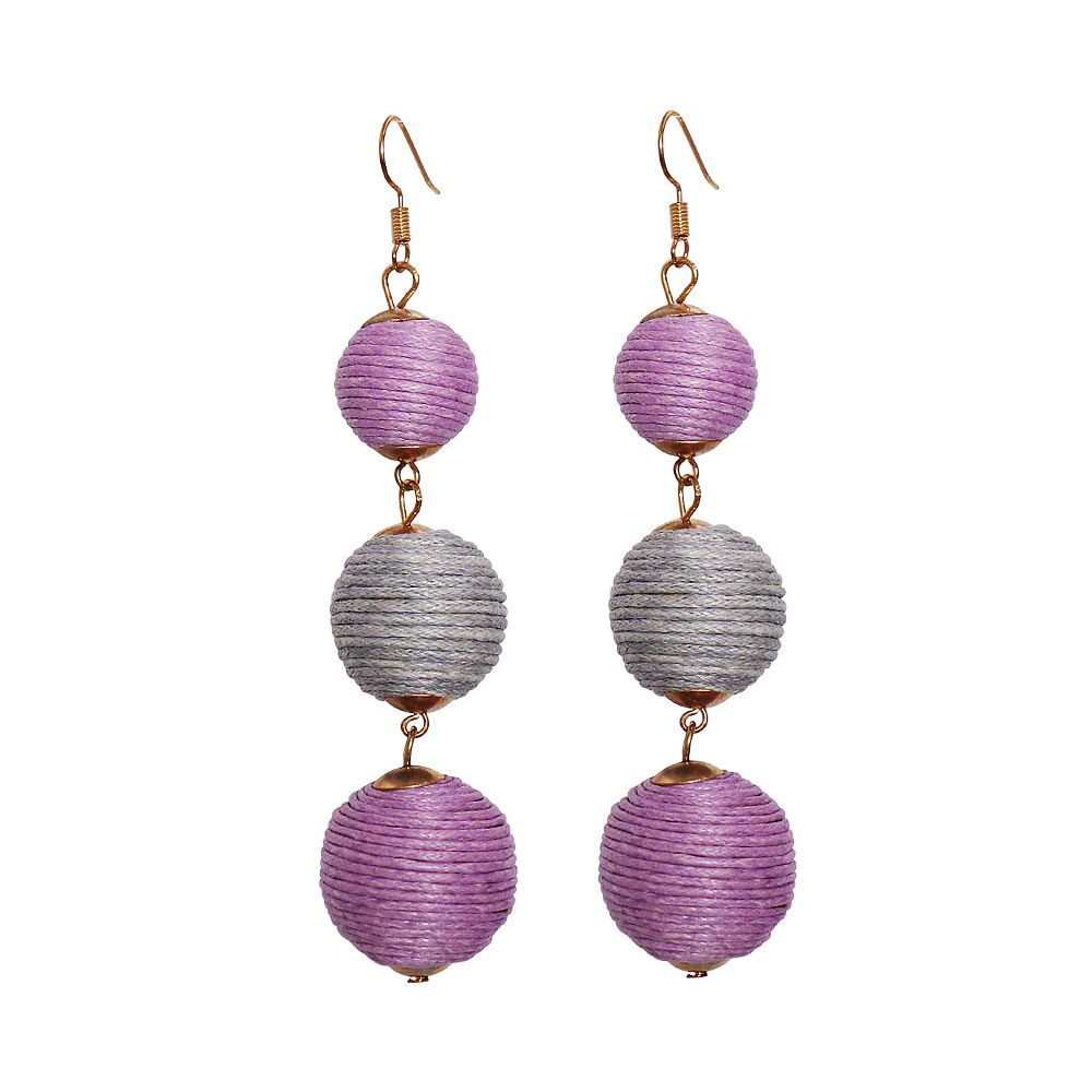 50006 New Cross-Border Bohemian Ethnic Earrings Winding Ball Earrings Wax Ball Earrings Factory Dire