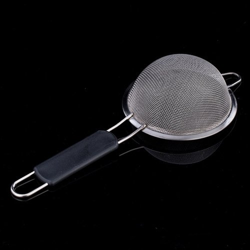 Wholesale Stainless Steel Large Ladle Household Soy Milk Hot Pot Drainage Black Handle Flour Sieve Kitchen Utensils Filter Mesh Strainer 