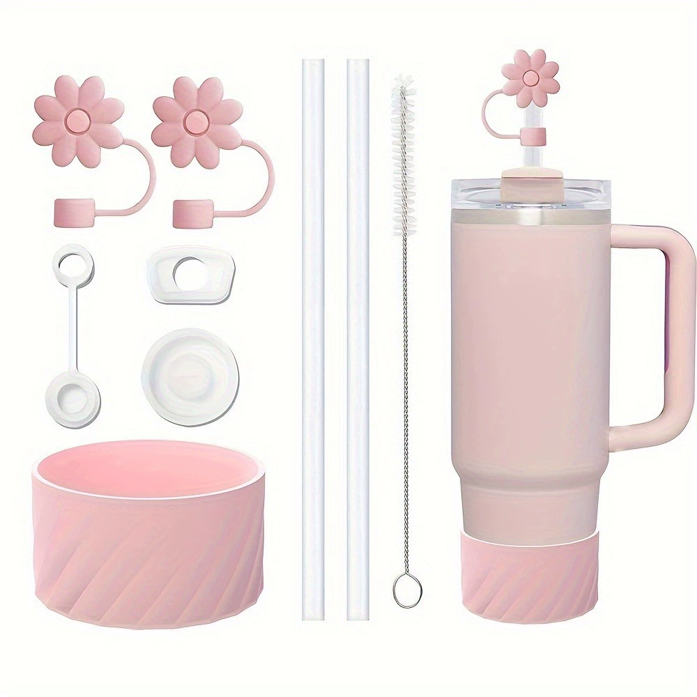 Multicoloured accessories, silicone set, breast pads, straw, brush, (Physicals)