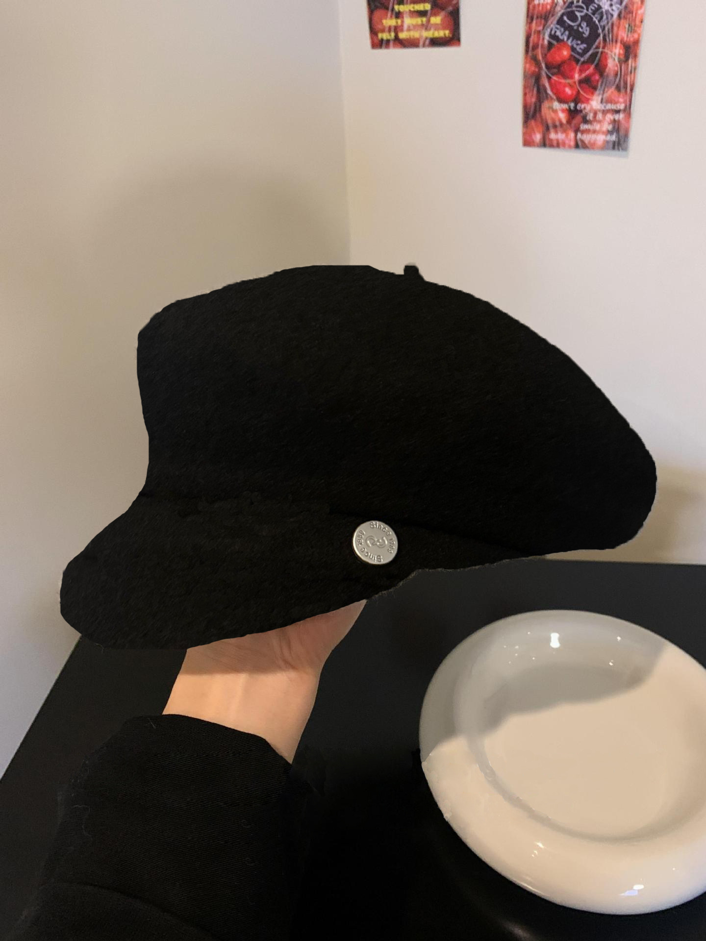 Coreana de lana de estilo libre Boina de niños invierno cautivo temperamento gorra gorra gorra pintora británica retro