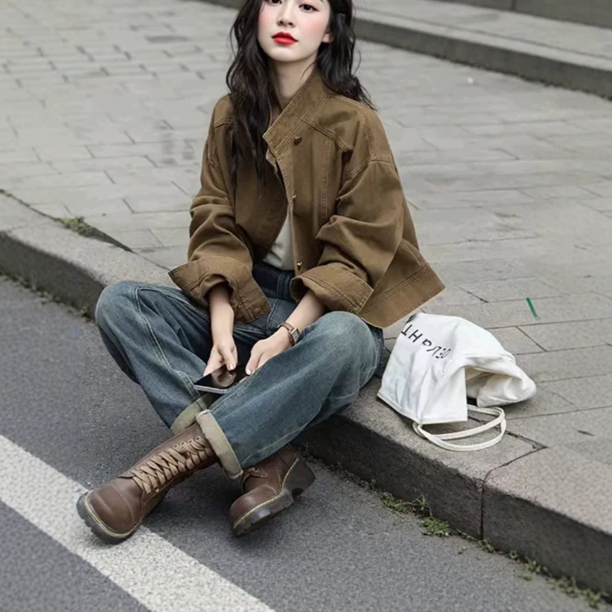 韩版立领短款时尚外套女2025秋季新款小个子时尚百搭显瘦夹克上衣