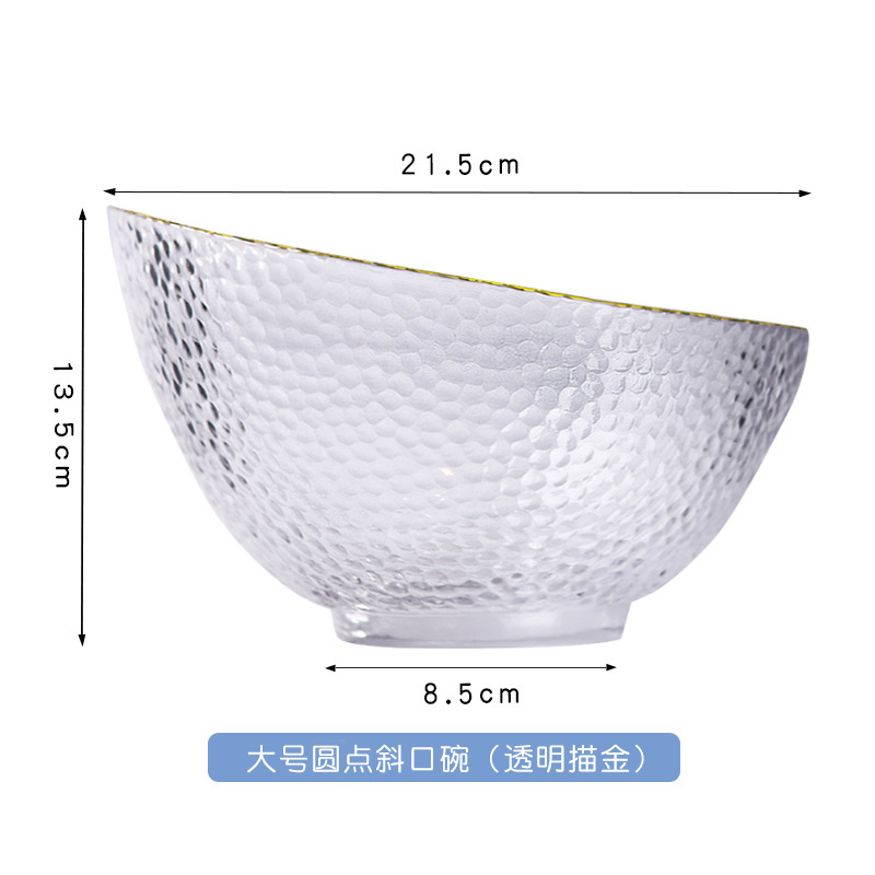 투명한 금테 도트 경사 그릇