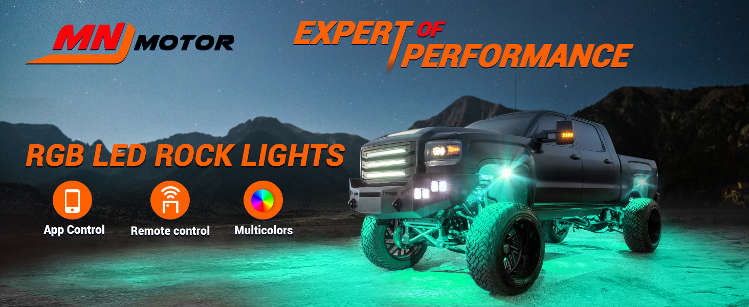 Cross-border hot car RGB chassis light off-road vehicle bottom music rhythm light LED colorful APP remote control atmosphere light