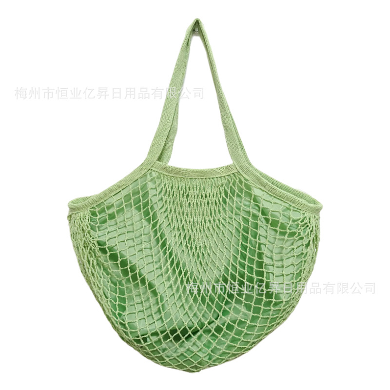Bolsa de malla de algodón portátil al por mayor Bolsa de compras Supermercado Bolsa de malla de verduras y frutas Bolsa de compras Bolsa tejida hueca