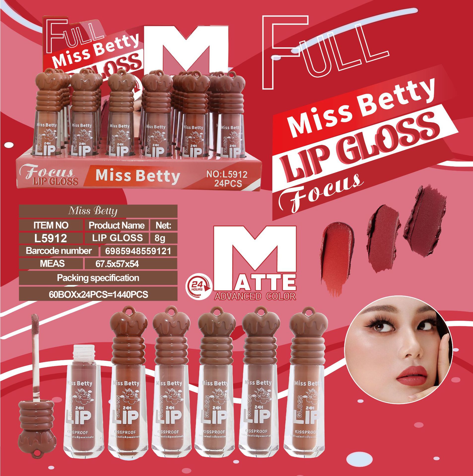 Espejo transfronterizo labial miel labial aceite fácil de colorear labios sin taza de lápiz labial humectante