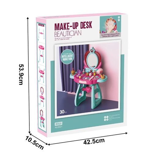 Cross-border children's induction music girl's dressing table accessories set simulation dressing table play house makeup toys