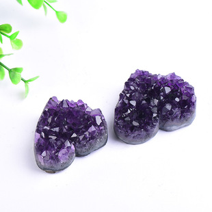 Wholesale Natural Uruguayan Amethyst Clusters Love-Shaped Amethyst Clusters Amethyst Ornaments Crystal Raw Stone Mineral Specimens