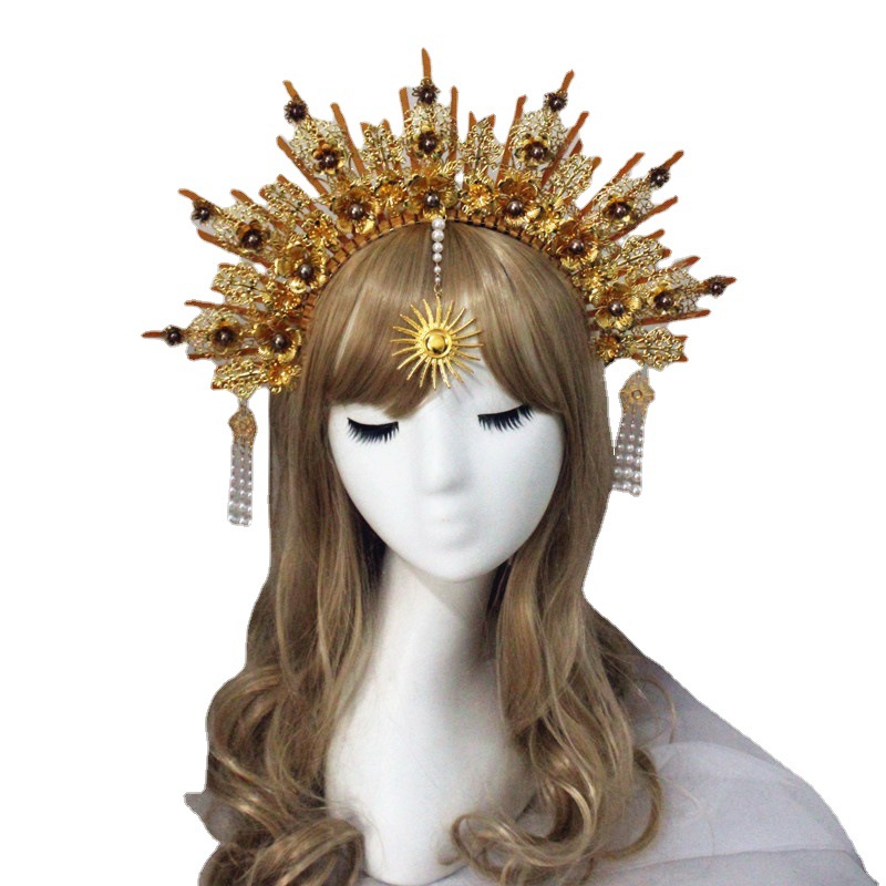 Lolita halo Ángel diadema paquete material hecho a mano Iglesia Sol corona exagerada foto tocado Accesorios