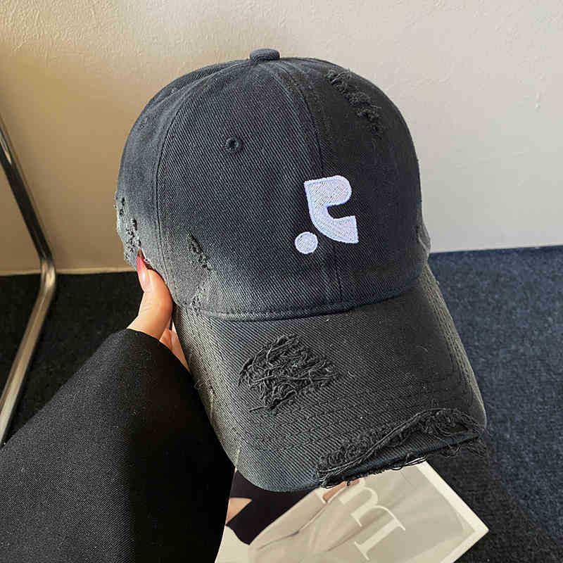 Retro hacer viejos agujeros gorra de béisbol boca de pato profundo alrededor de la cabeza de la mujer 2025 sombrero solar de primavera muestra cara pequeña