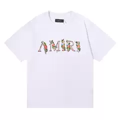 300g Amiri Heavyweight T-Shirt Summer Relaxed Unisex High-Street Luxury American Streetwear VTG Short Sleeve