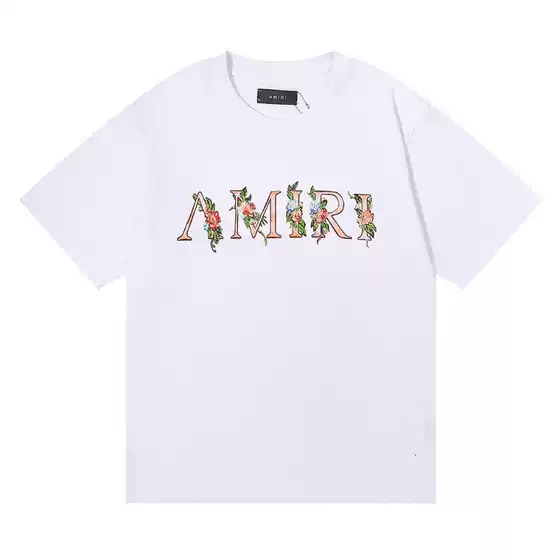 300g Amiri Heavyweight T-Shirt Summer Relaxed Unisex High-Street Luxury American Streetwear VTG Short Sleeve
