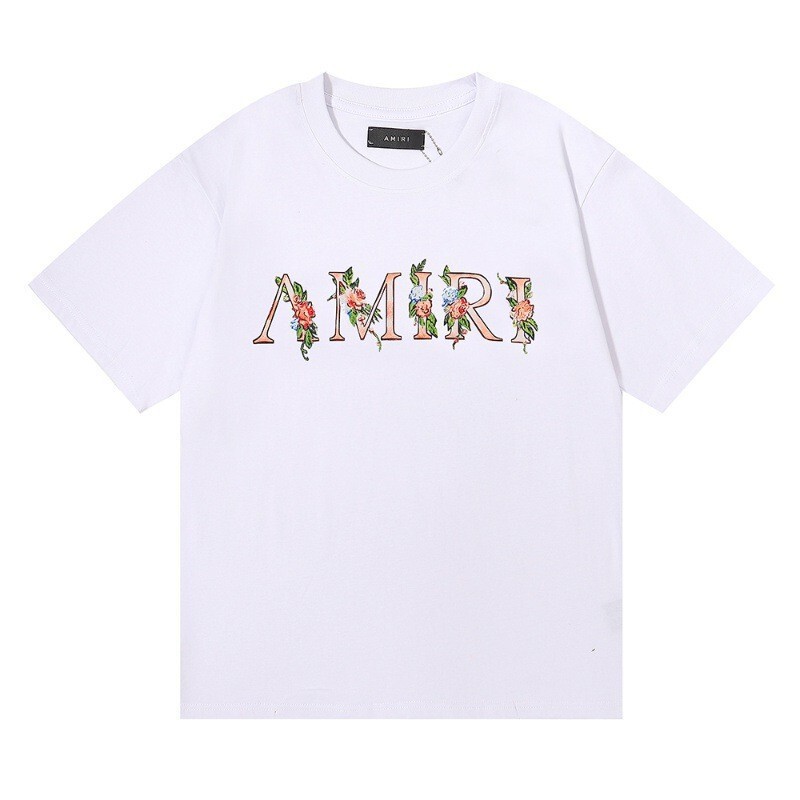 300g Amiri Short-Sleeved T-Shirt Heavyweight Summer Loose Men's and Women's High Street Accessible Luxury American Fashion Brand Vtg Half-Sleeve