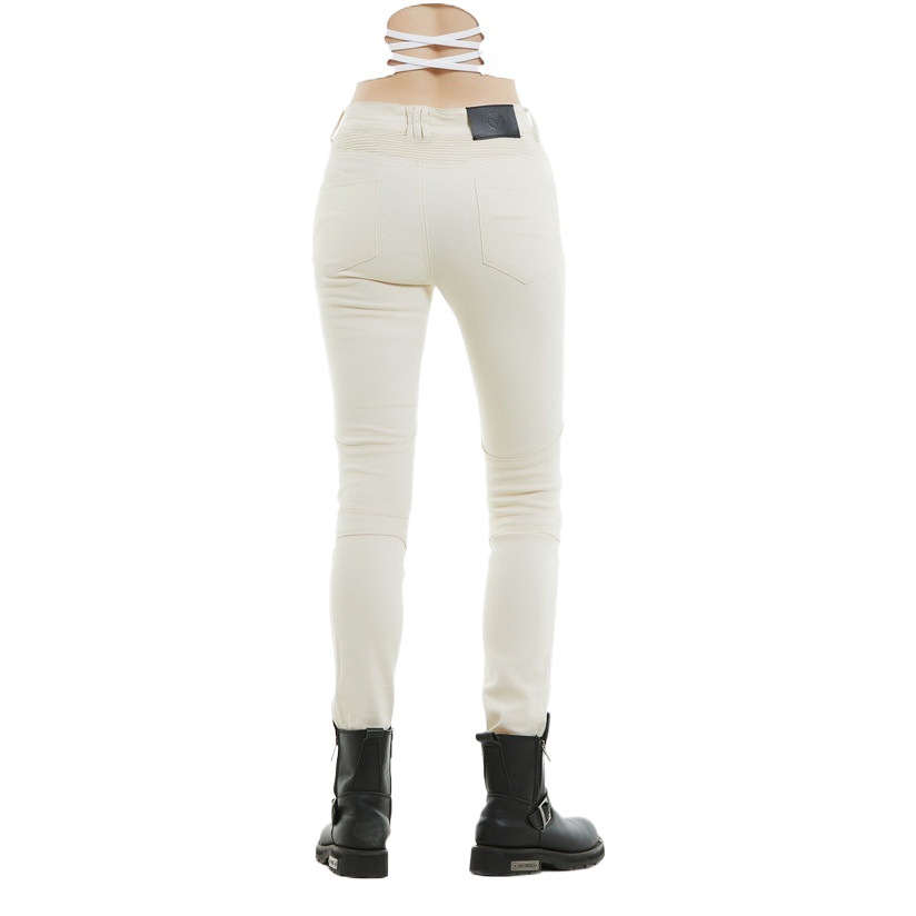 VOLERO motocicleta jeans Mujer Caballero beige casual Riding elástico a prueba de agua pantalones de silicona equipo de protección