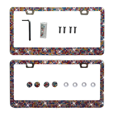 License plate holder/license plate holder — Can Add Logo - mixed-colors-double-pieces