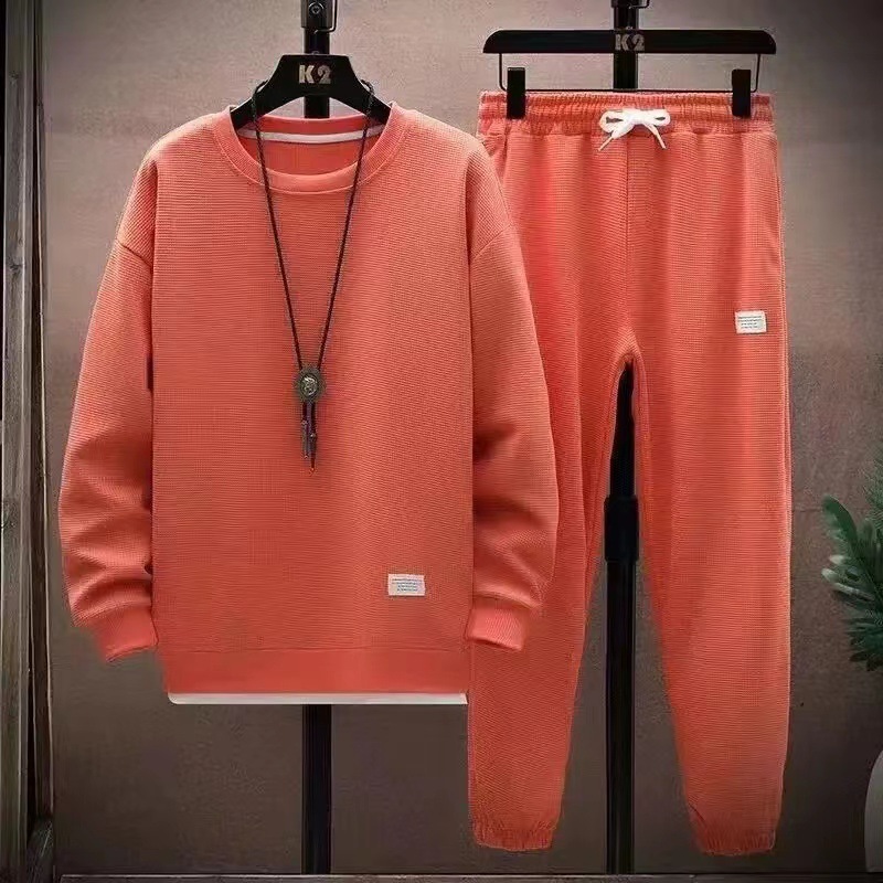 スポーツカジュアルスウェットスーツの男性春と秋の新型ファッションには、服と格好いいセットのシンプルなファッションがあります。|undefined