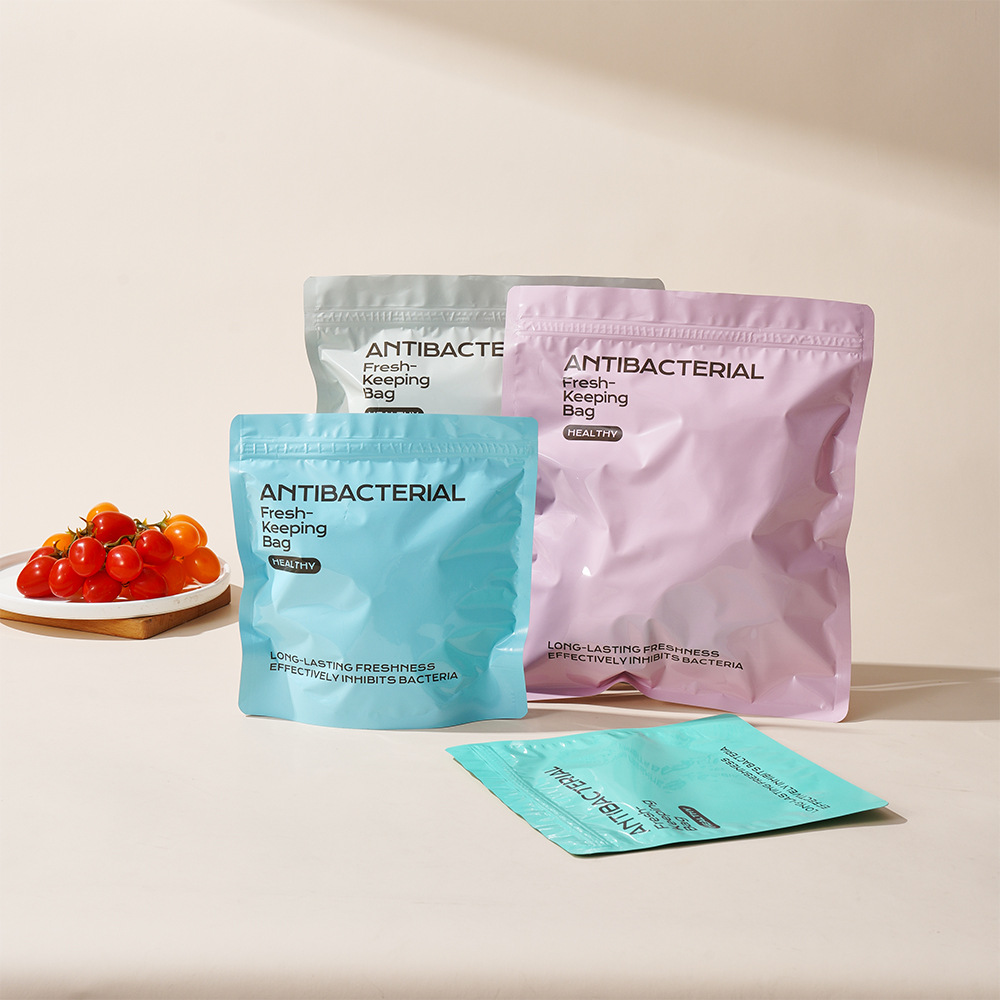 Nano-silver-coated fresh-keeping bags, antibacterial, food-grade, for freezing, suitable for home use, for storing fruits and vegetables in the refrigerator