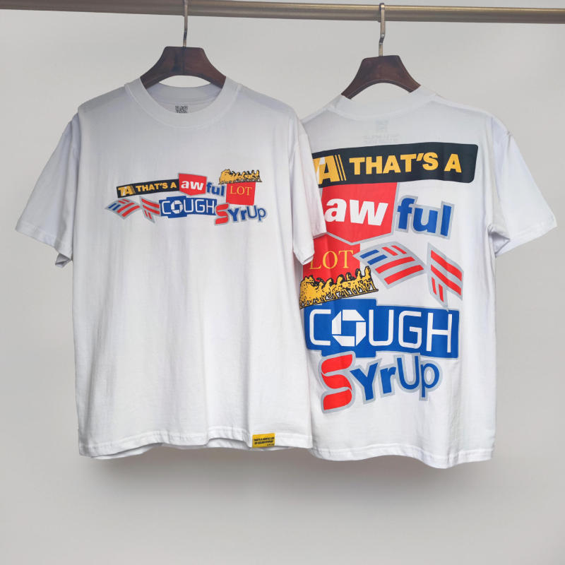 国境を越えた高品質THAT'S A AWFUL LOT OF COUGH SYRUP咳止めシロップ純綿Tシャツ|undefined