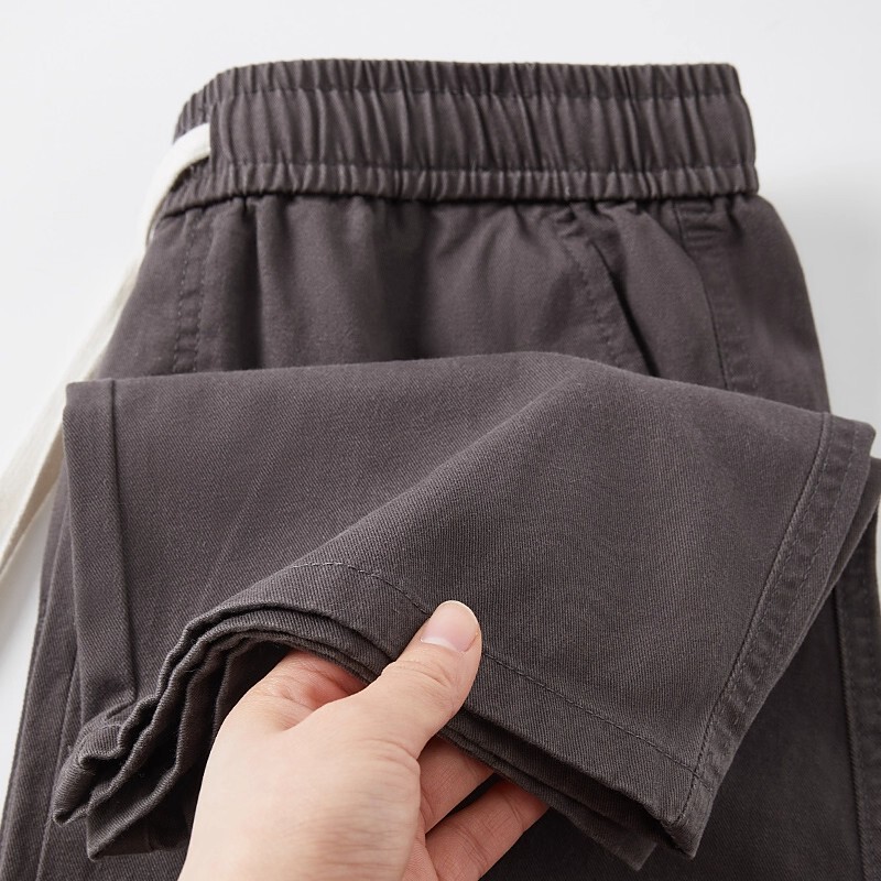 A Pair of 100% Cotton Pants! Heavy-Duty Cotton Work Pants for Men, Loose Straight-Leg Pants for Spring and Autumn, Versatile Casual Long Pants