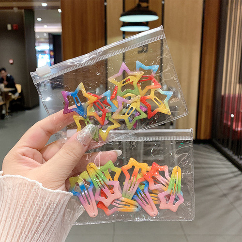Children's hair clip rainbow bb clip Korean style girls hair accessories bangs clip star water drop hair clip broken hair finishing clip