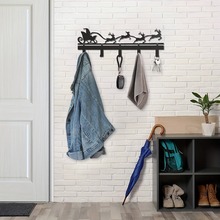 金属创意圣诞剪影钥匙扣-家用多用途衣服包钥匙钩跨境专供