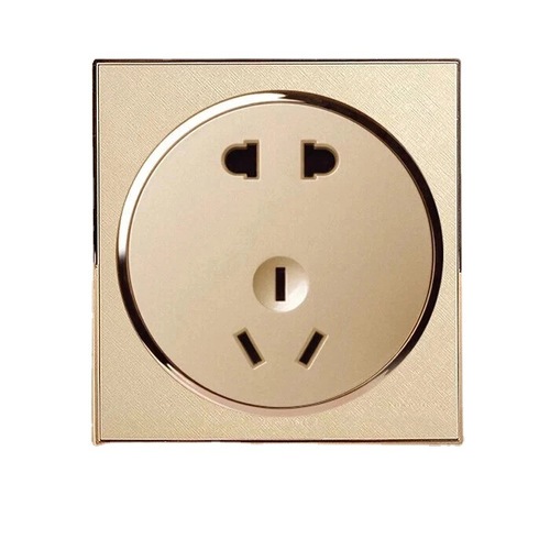 Wall switch champagne gold brushed 16A air conditioning socket spray paint brushed switch frameless large plate switch