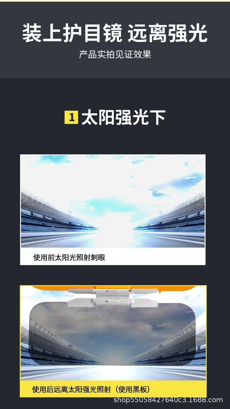 Cross-border car anti-glare sun visor goggles for day and night use, car-mounted night vision anti-glare glasses
