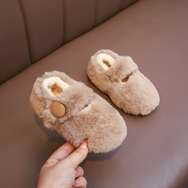 Обувь Мао для девочек 2022 осень-зима Новые теплые хлопковые туфли на флисовой подкладке с мягкой подошвой Корейская женская обувь Мэри Джейн Бин