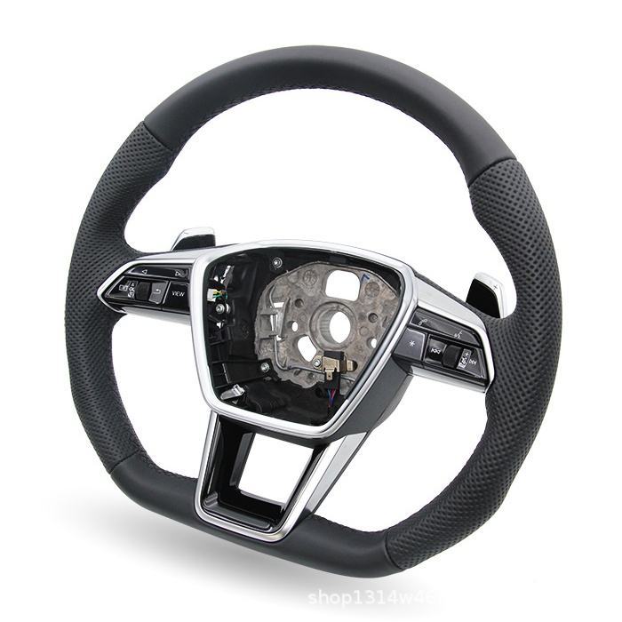 Factory Direct Supply Suitable for Audi A4L/A6L Sports Models, Genuine Leather Steering Wheel Assembly with Multi-Function Buttons and Paddles
