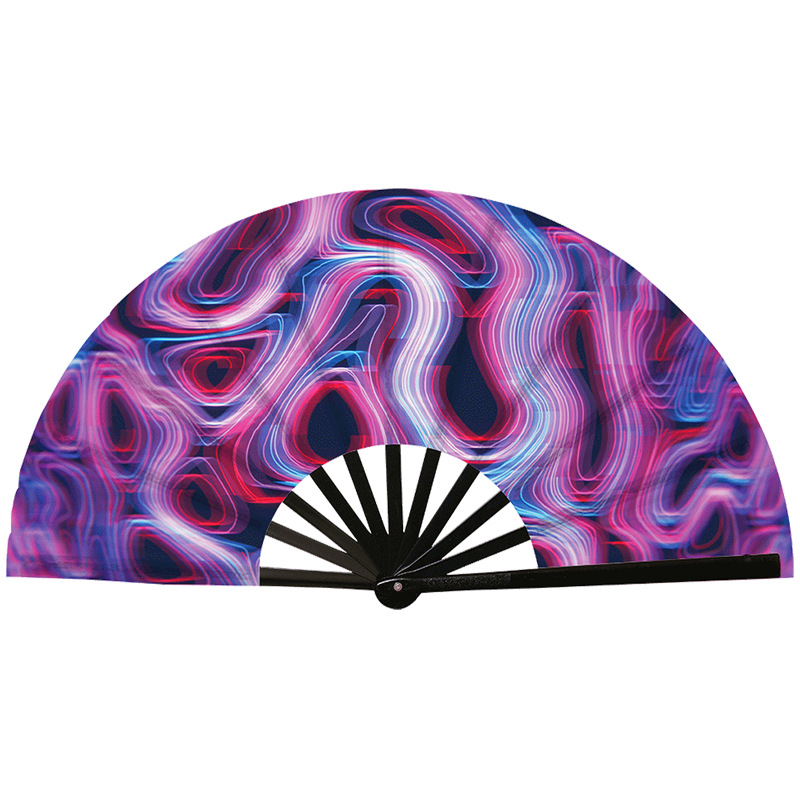 Abanico Plegable de Kung Fu de Plástico, Colorido, para Conciertos y Fiestas
