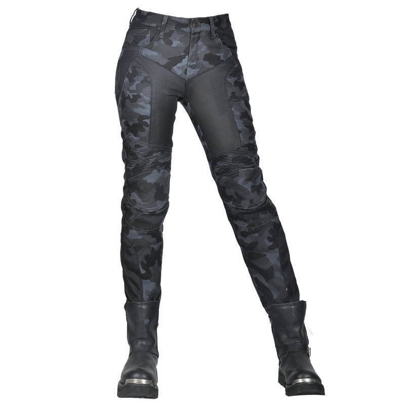 Loong biker verano camuflaje motocicleta slim fit pantalones anti-caída motocicleta jeans motocicleta transpirable montar